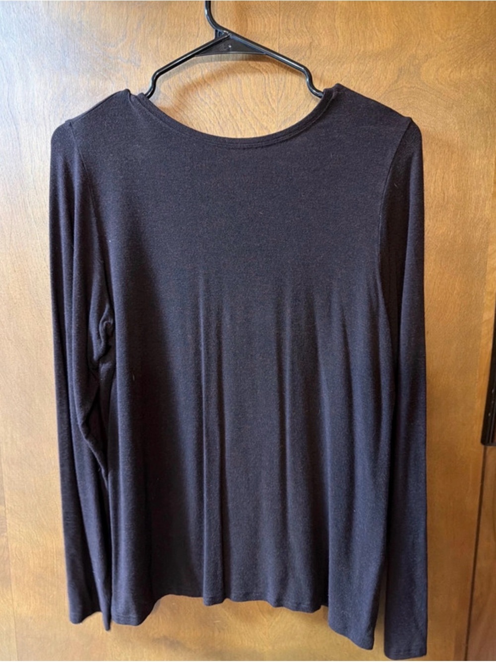 Eileen Fisher Italian Yarn Scoop Neck Long Sleeve Top - Chocolate Brown Petite L - Picture 3 of 3